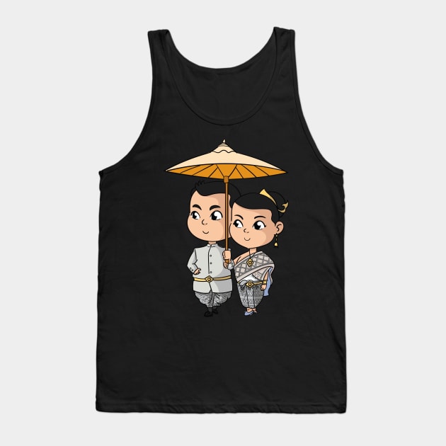 Chibi Khmer Cambodian Couple Tank Top by KhmeRootz